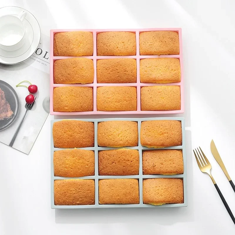 Muffin Cake Mold Mini NonStick Square Cake Pans Silicone Bread Toast Mould Bread Meatloaf Cornbread Brownie Molds Making