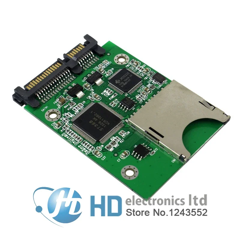 Free shipping  SD SDHC Secure Digital MMC Memory Card to 7+15P SATA Serial ATA Converter Adapter