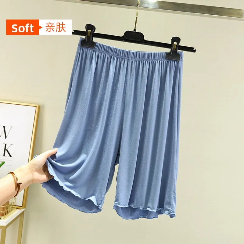 High Waist Modal Five-Point Women's Summer Wide Leg Shorts Casual Large Size Home Sleepwear Pants Ladies Loose Fit Trousers