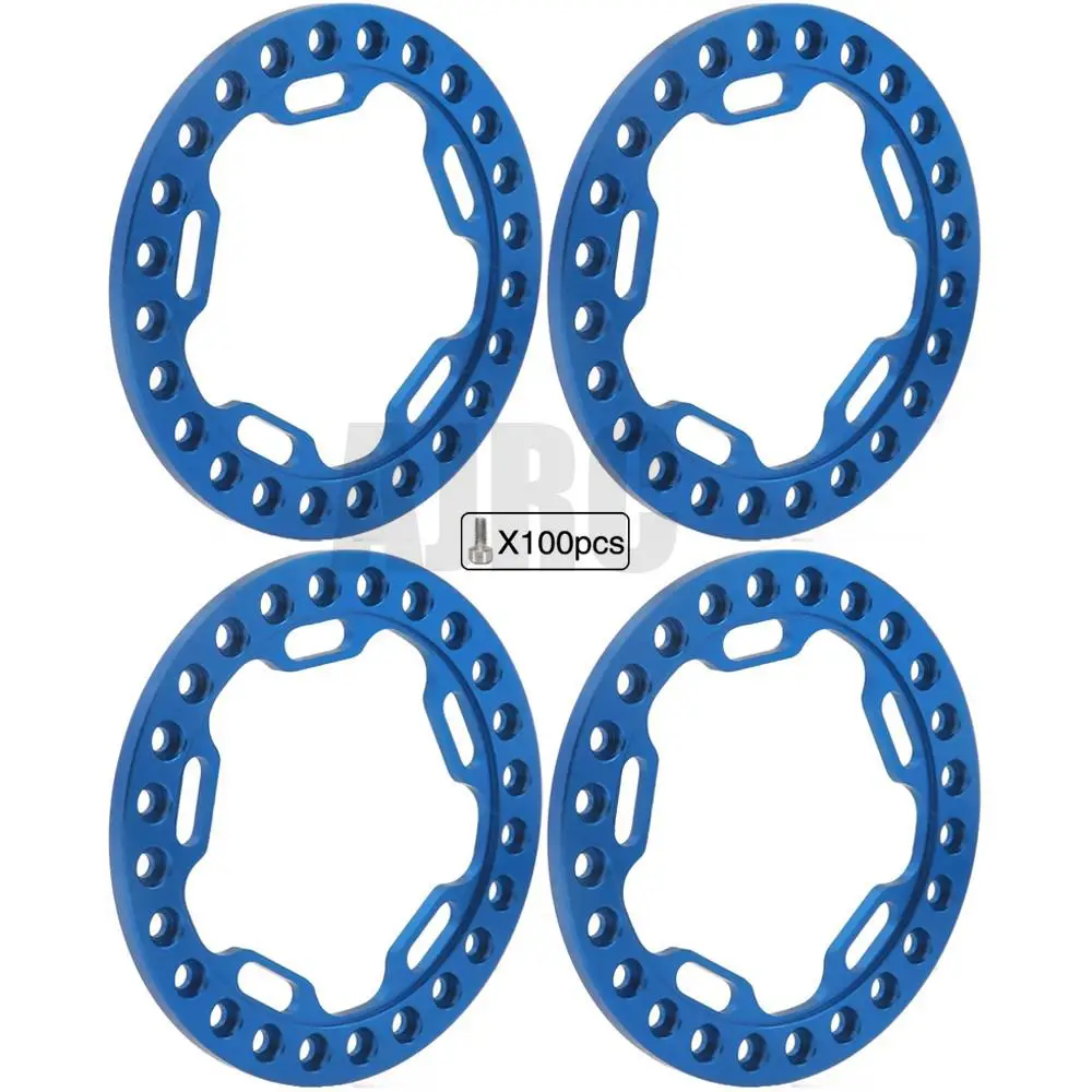 4pcs Aluminum Alloy 1.9 Inch Beadlock Wheel Outer Ring For 1/10 Rc Crawler Axial Scx10 90046 Trx4 D90 1.9 Wheel Rims