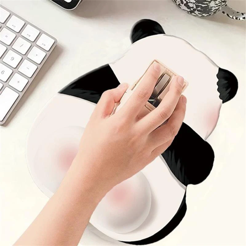 Kawaii Panda Mouse Pad Soft Silicone Wrist Rest Mouse Pad Cute New Non Slip Computer Office Mouse Pads For Girls Wrist Support