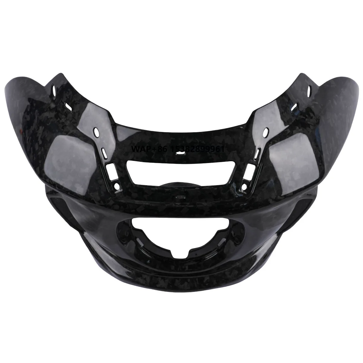 

Glossy Forged Carbon Fiber Motorcycle Headlight Fairing Cowl Black Compatible with 2018 for Harley Low Rider ST and Later Models