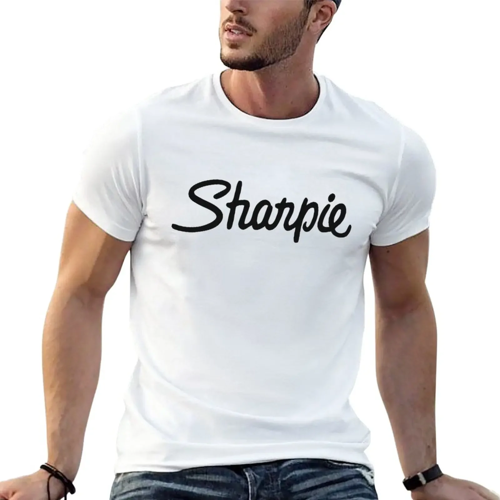 New Sharpie Logo T-Shirt t shirt man plain t-shirt black t shirt t shirt for men