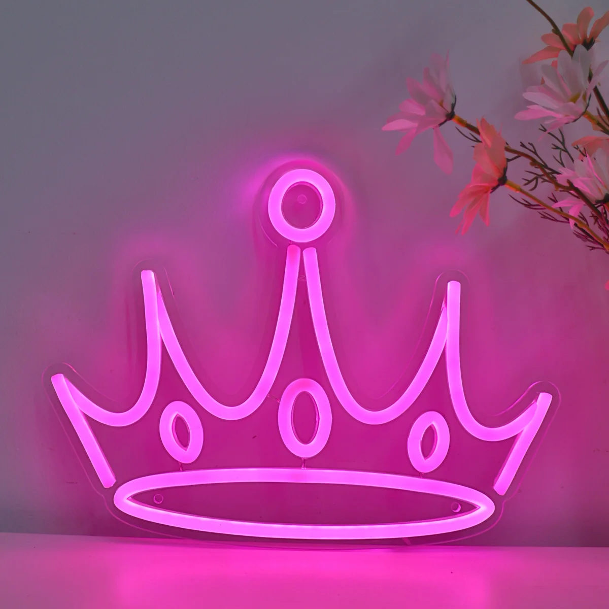 Imagem -06 - Coroa Rosa Led Wall Art Neon Sign Usb Power Baixa Tensão Luz Segura para o Quarto Festa Bar Clube Decoração do Bar 11.57 x 8.62 5v 1pc