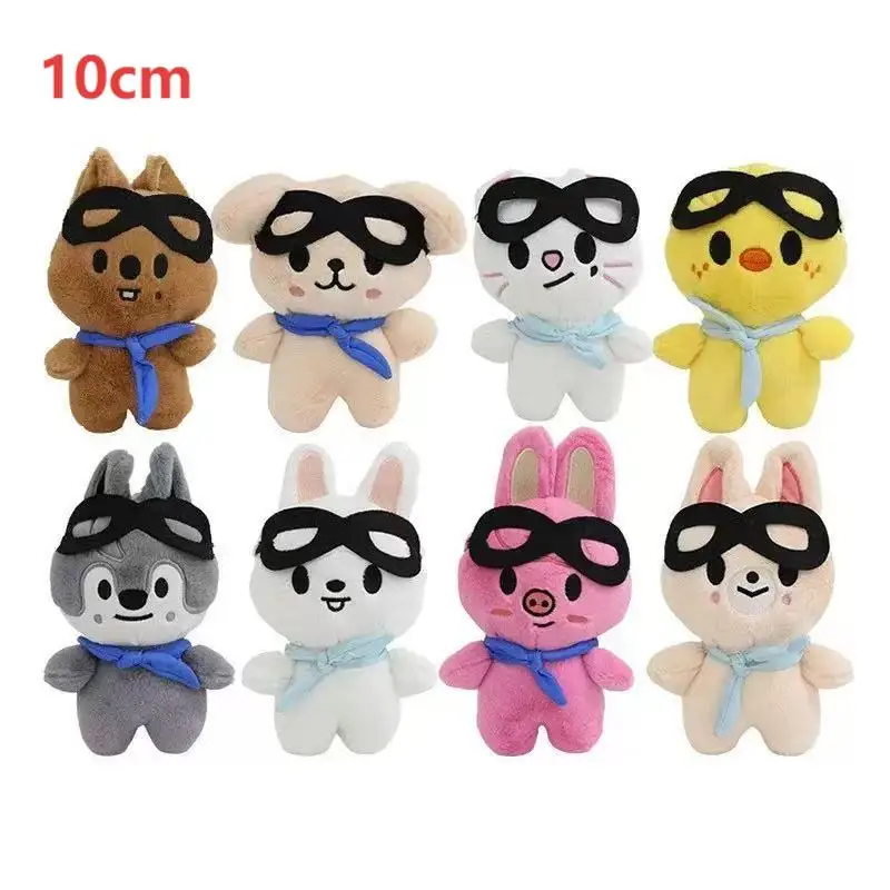 8-delig Skzoo knuffels sleutelhanger pluche cartoon kawaii pluche dierenpoppen schattige metgezel speelgoed kamerdecoratie kindercadeaus