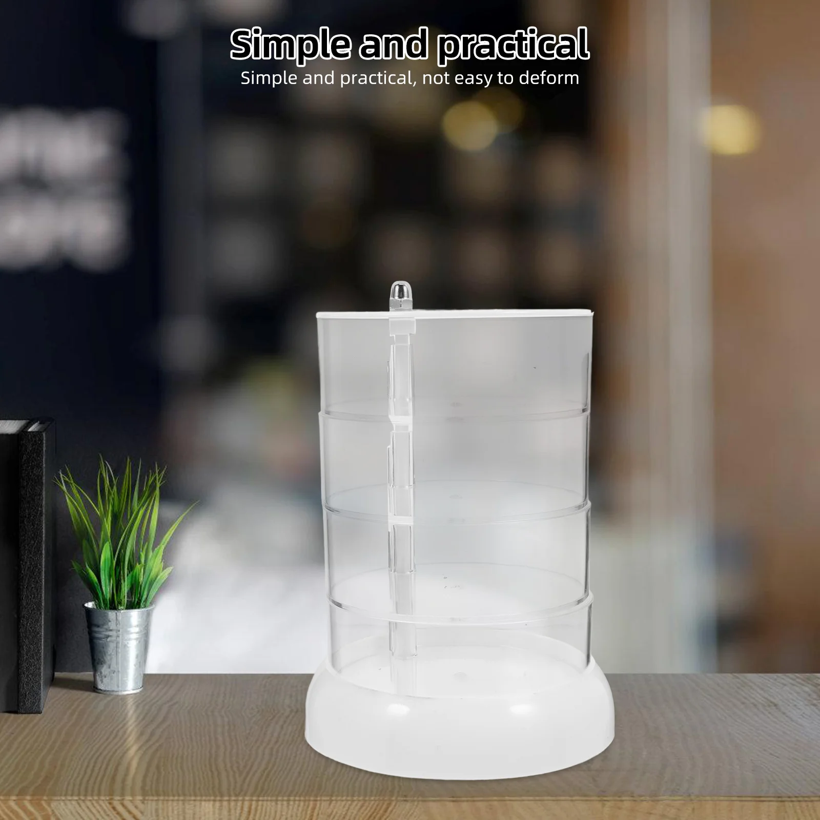 

Rotating Table Organizer Clear Multi-Tier Storage Box for Makeup Figures Hair Ties Accessories Display Case Hair Tie Organizer