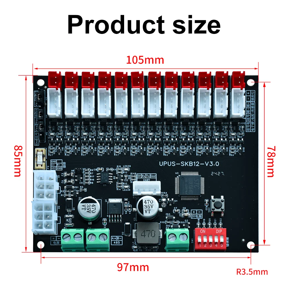 12CH 12V/24V RS485 Smart electronic cabinet Lock Control board Smart locker Storage Cabinet controller