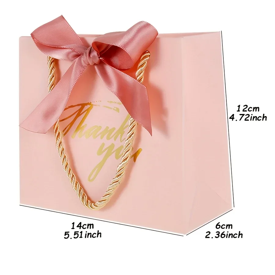 6 Stück Dankeschön-Geschenk-Papiertüten, rosa, weiß, rot, schwarz, Geschenkverpackungsbeutel für Hochzeit, Brautparty, Geburtstag, Junggesellenabschied, JXB – Detail 2
