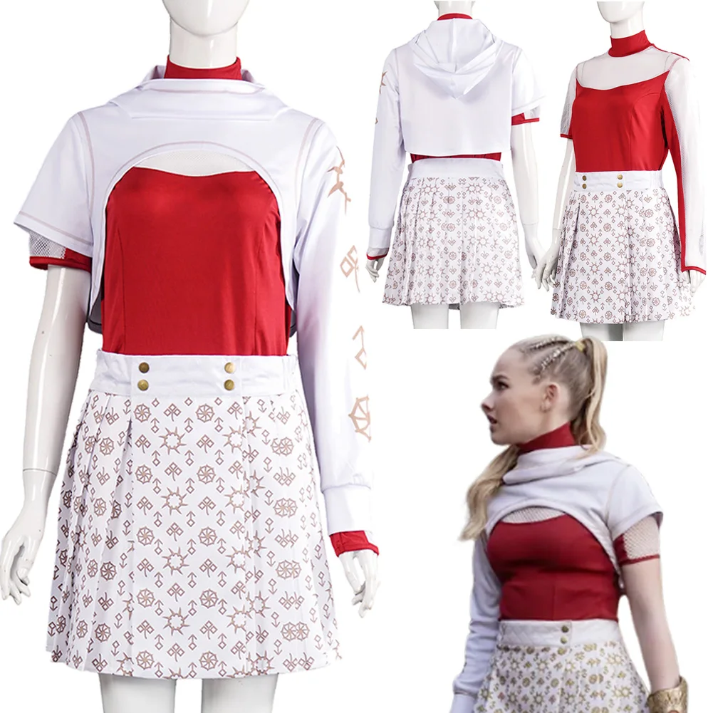 

2025 TV Zombies Cosplay Addison Red Top Skirt Party Disguise Roleplay Costume Outfits Halloween Carnival Suit For Women Adult