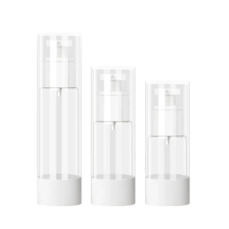 10/15/30/50/80/100 ミリリットルクリアエアレスクリームポンプボトル詰め替え空ボトル旅行真空エアレス容器化粧ボトル