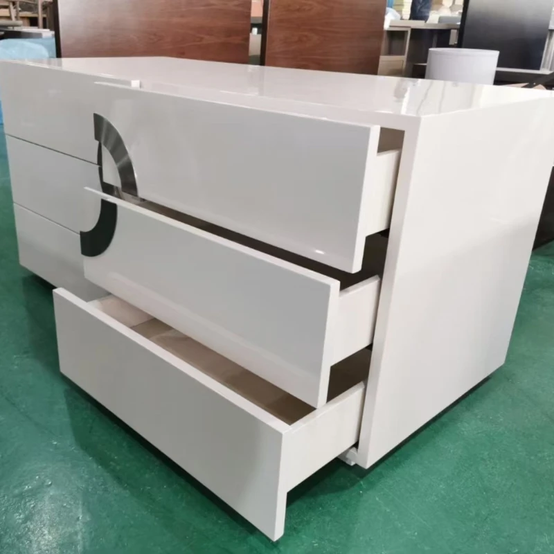 

Bedroom master bedroom storage cabinet Italian simple paint six chest cabinet high-end furniture solid wood light