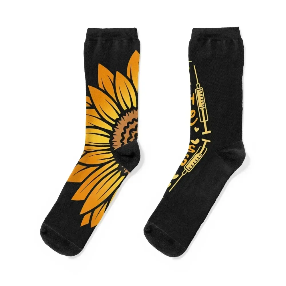 

Home Health Nurse Nursing Sunflower Touching Lives Socks short new in's winter Stockings compression Girl'S Socks Men's