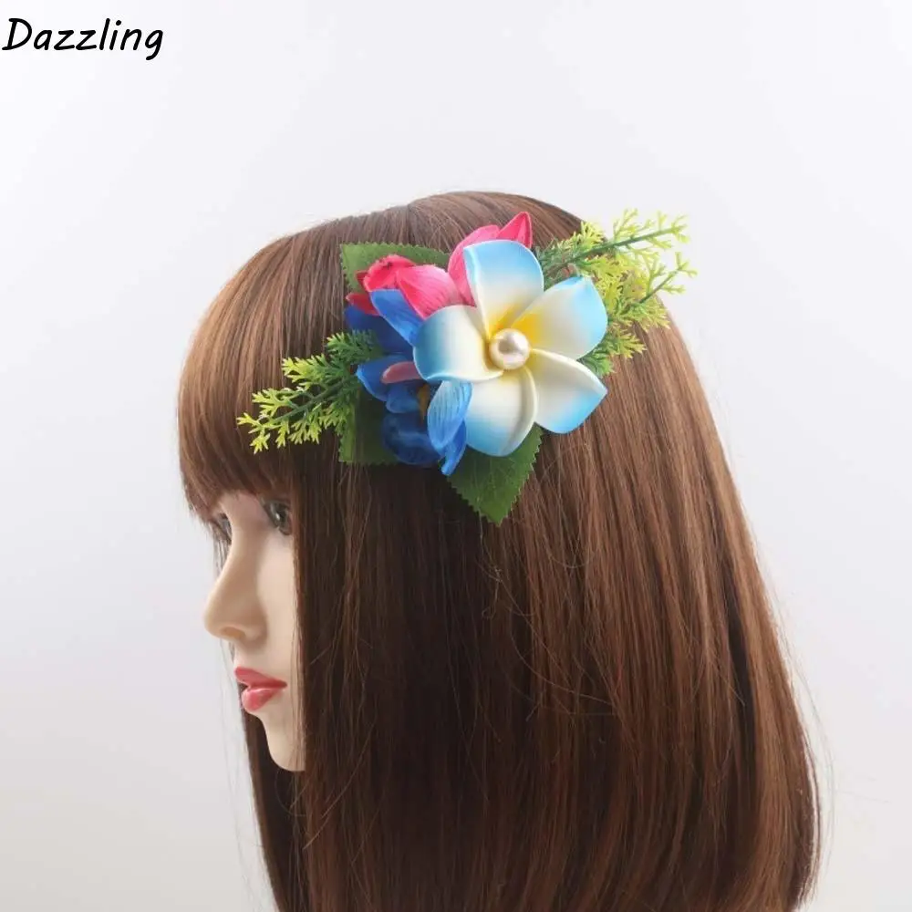 

Headdress Sweet Eggs Flower Side Clip Bohemian Style Cloth Frangipane Hair Clip Duckbill Clip Thai Style Girls Hairpin Party