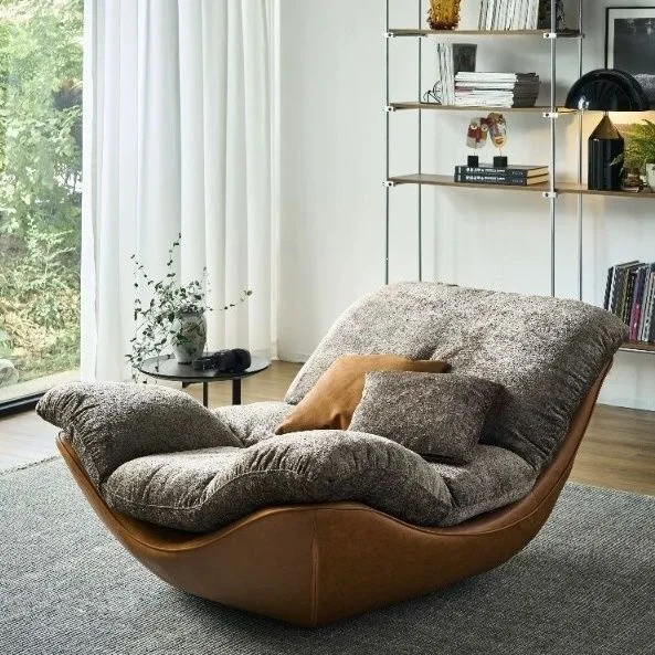 Italian Light Luxury Single Lounge Chair, Leisure Recliner for Living Room Balcony Apartment Villa