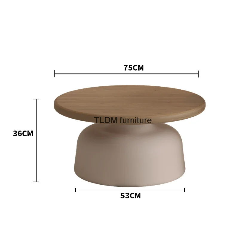 원형 나무 커피 테이블 침실 옆 작은 현대 일본 커피 테이블 차, 귀여운 미니멀리스트 메사 레돈다 디자이너 가구