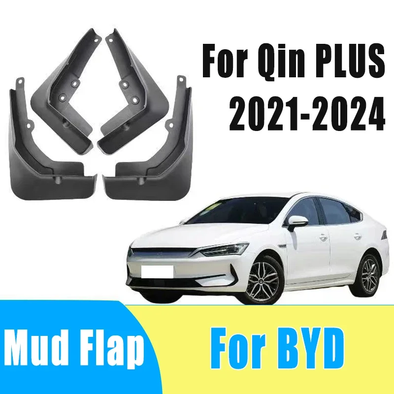 

4pcs Automotive Tire Mudguard Waterproof Prevent Mud Splashing Car Mud Flap Fender Trim Accessories For BYD Qin PLUS 2021-2024