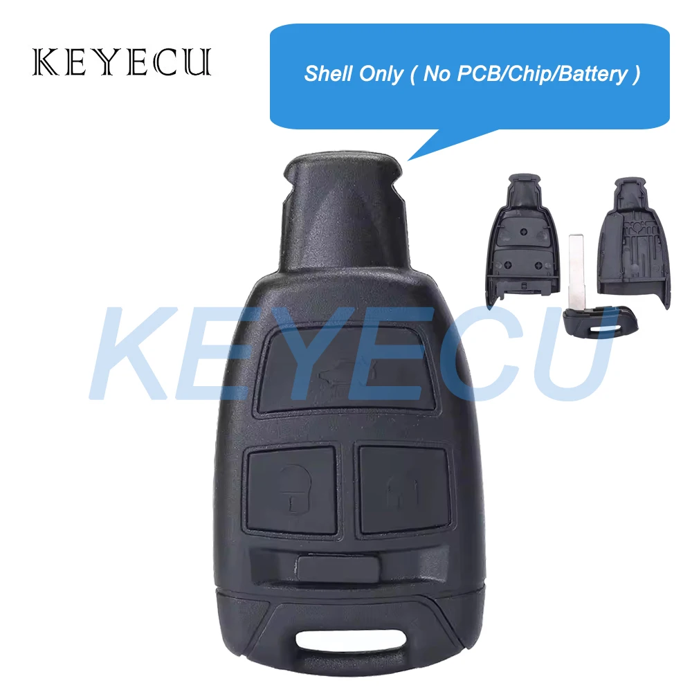 Keyecu Smart Remote Control Car Key Fob Shell Cover Housing 3 Buttons Replacement for Fiat Croma Bravo Punto