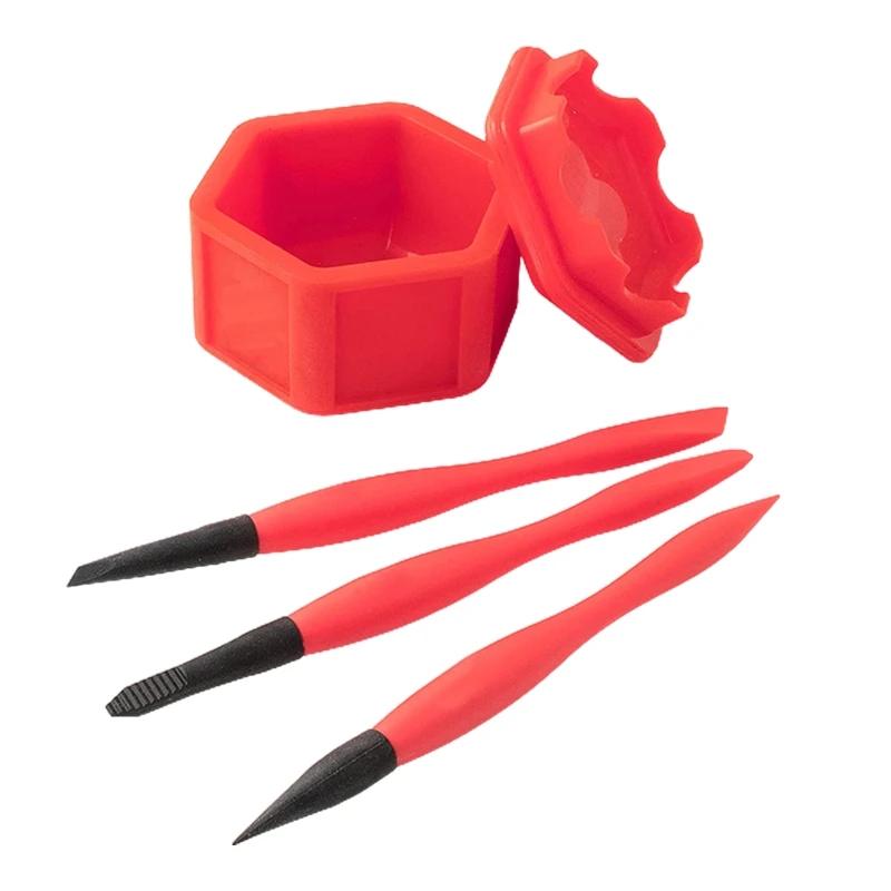 Silicone Glue Brush Kit 4pcs/Set Woodworking Gluing Kit Woodworking Glue Applicator Set Portable DIY Hand Tool