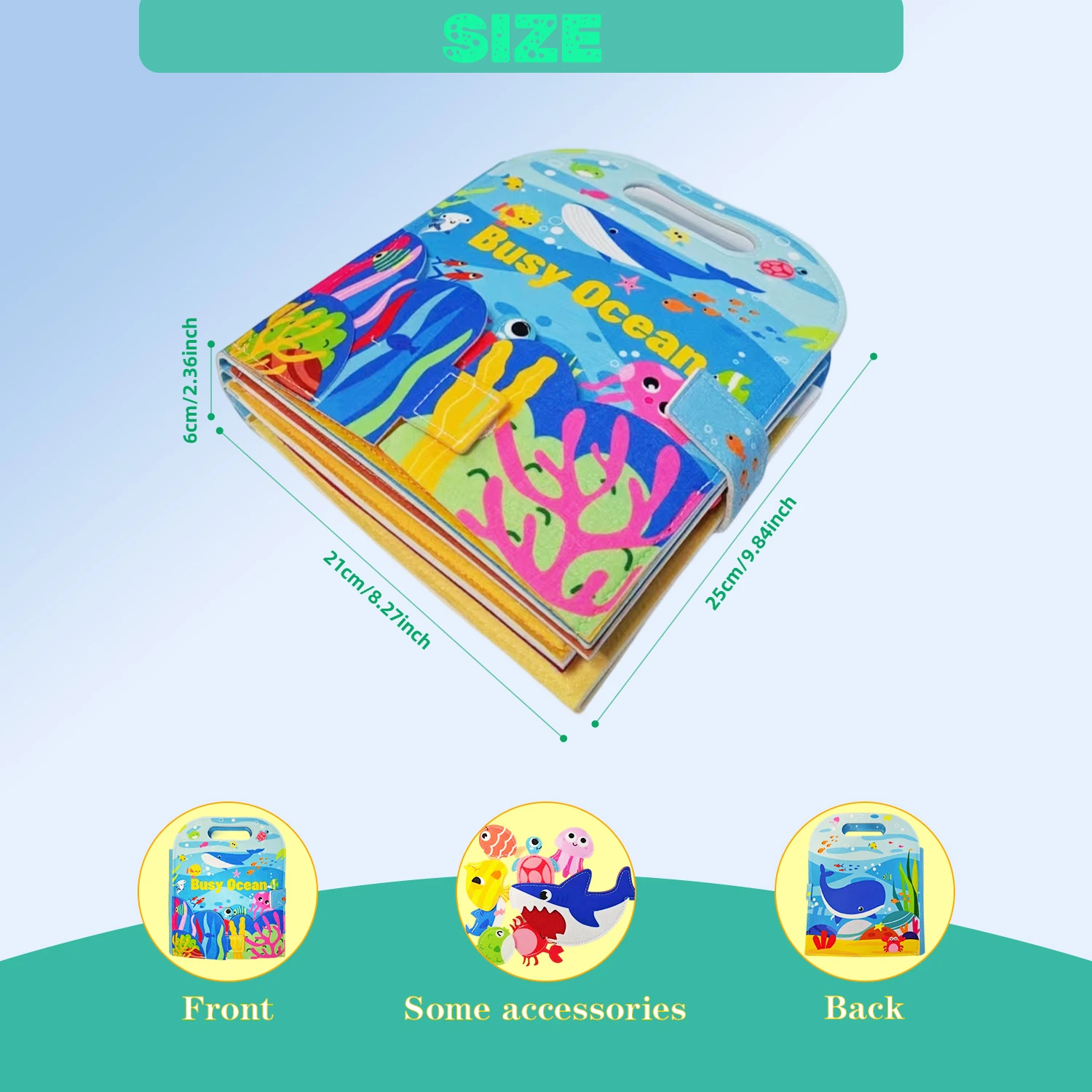 Children's baby Early Education Intelligence Learning baby Toys Felt Learning Board, Busy Board, Busy Book, Cloth Book, including Life Skills, Alphabet, Numbers, Shapes Colors, Animals, Weather, Toddler Travel Toys, Birthday Gifts, Holiday Gifts