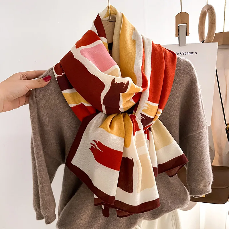 2026 Warm Cotton Feeling Scarf Winter Pashmina Thick Blanket Shawls And Warps Bufanda Foulard Neckerchief Design Echarpe