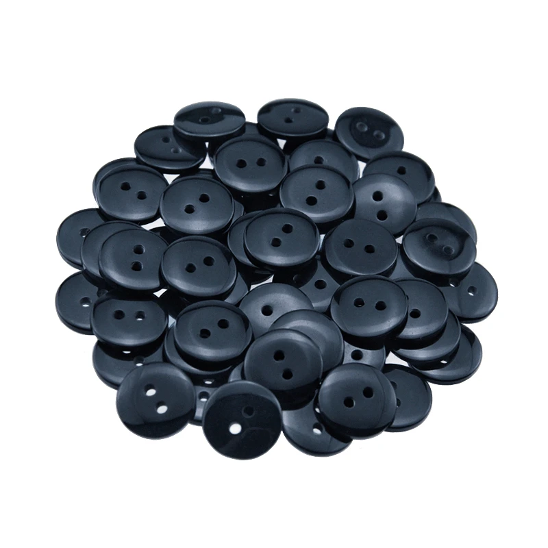 100pcs/pack transparent two-hole rotundity resin button 0.75-1.25cm clothing decoration supplies diy handicraft small buttons