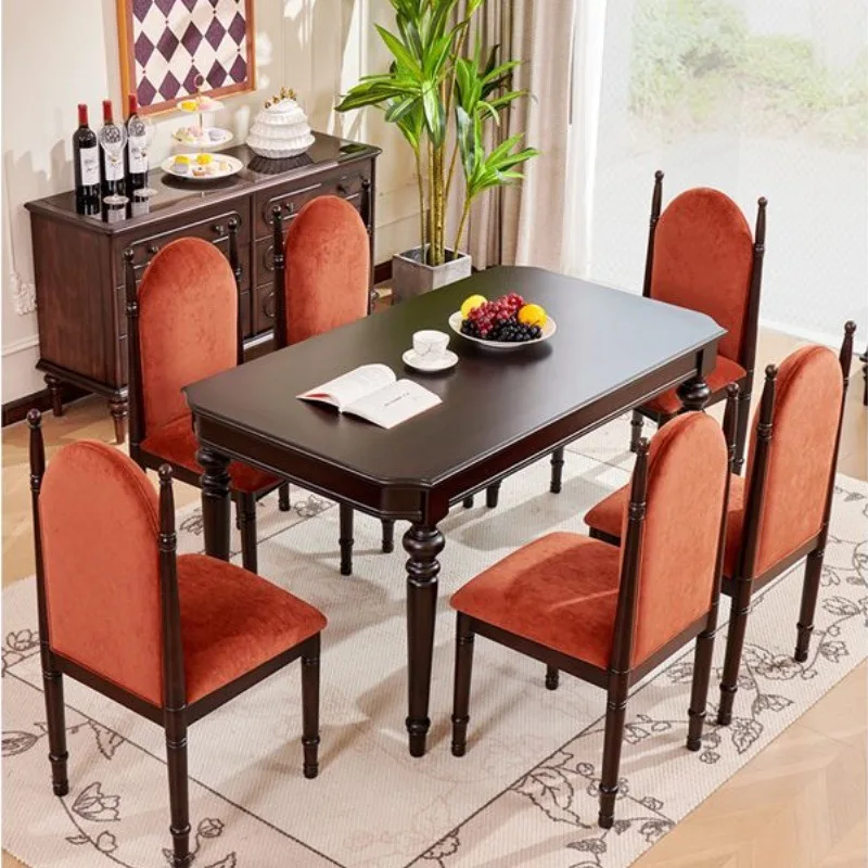 

Американский антикварный ретро-стол для столовой из массива дерева, квадратный, в стиле французского декора.