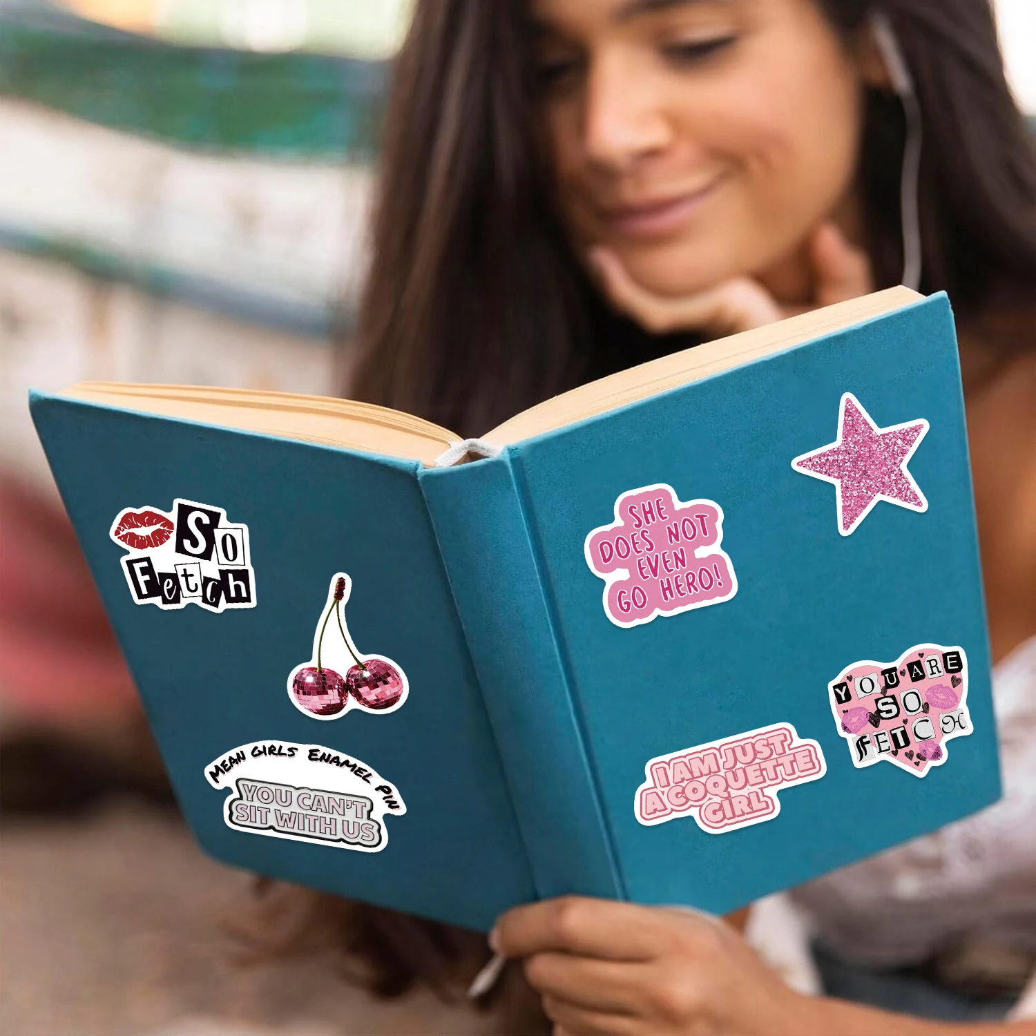 50 stks Ins Stijl Roze Inkt Verse Graffiti Stickers Geschikt voor Bagage Telefoon Gevallen Laptops Waterdichte Cartoon Graffiti Stickers