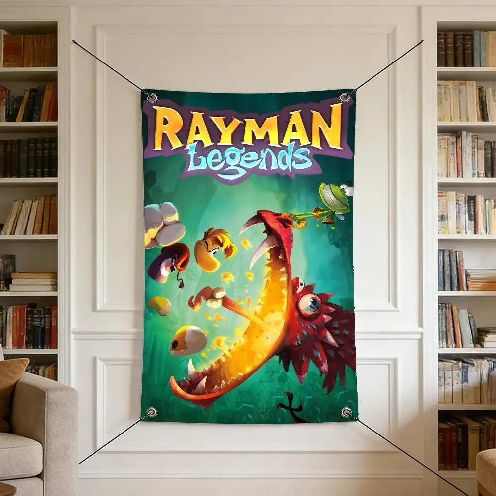 Game R-Rayman Legends Flags Warm Home Flag mit 4 Ösen, knitterfrei, für drinnen und draußen