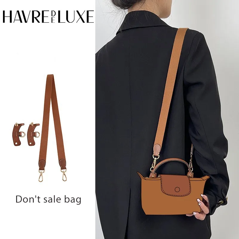 Холщовый наплечный ремень HAVREDELUXE для мини-сумки Longchamp, с бесплатной пробивкой, с пряжкой, комплект ремней на плечо, мессенджер