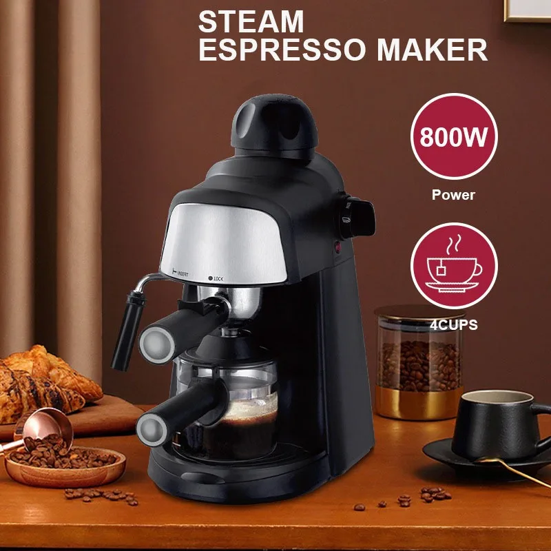 

220V Multi-function Coffee Machine, Household Concentrated American Italian Semi-automatic Steam Milk Foam Coffee Pot 800W