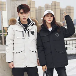 Winter Down Jacket Womens Fashion Workwear Couple's Young Puffer Jacket Short Thicken Outdoor Warm White Duck Down jacket Coats