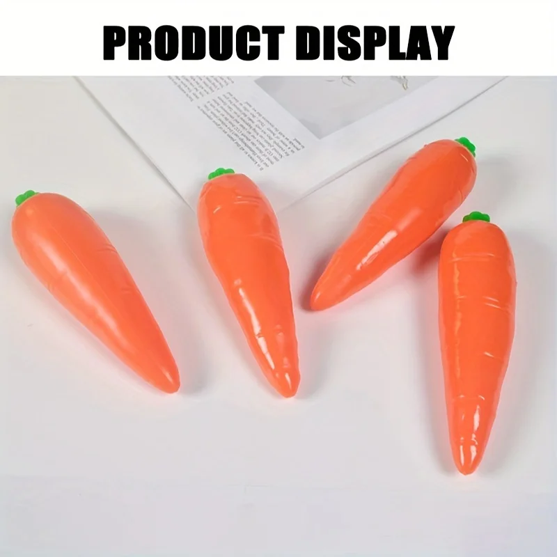 Squishy di carota Giocattolo Palla antistress di carota Giocattolo Simulazione sensoriale Cibo Antistress Giocattolo da spremere per imbottitura di cestini pasquali per adulti