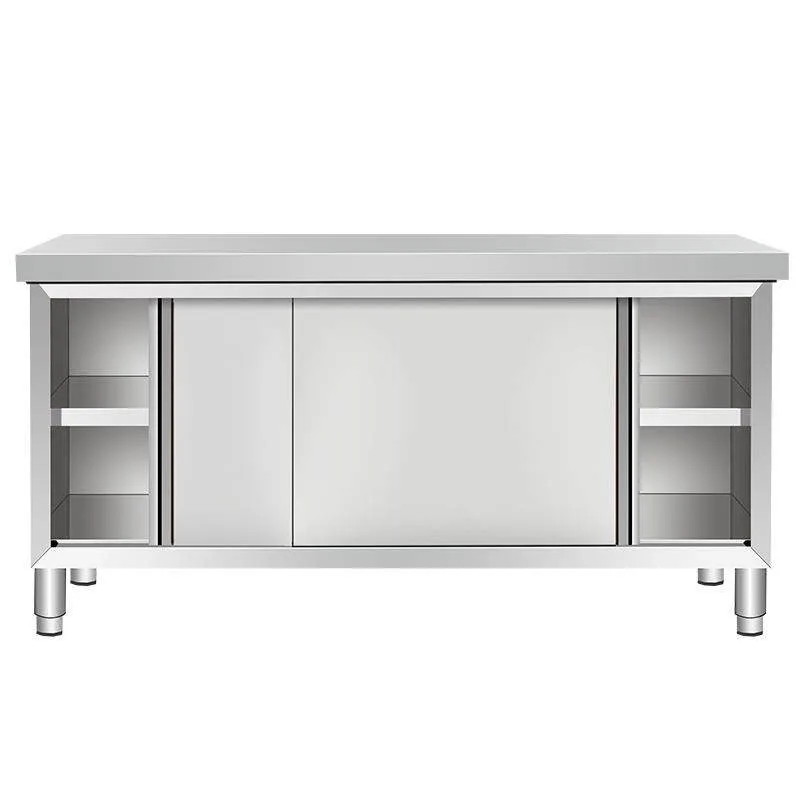 Modern stainless steel outdoor island storage kitchen sink cabinet with drawer slides for hotel restaurants