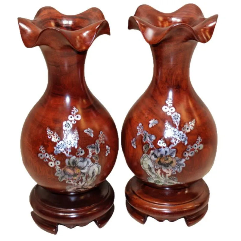 

Chinese style, mahogany, hand-inlaid pearl shell, home, tabletop, ornament, vase