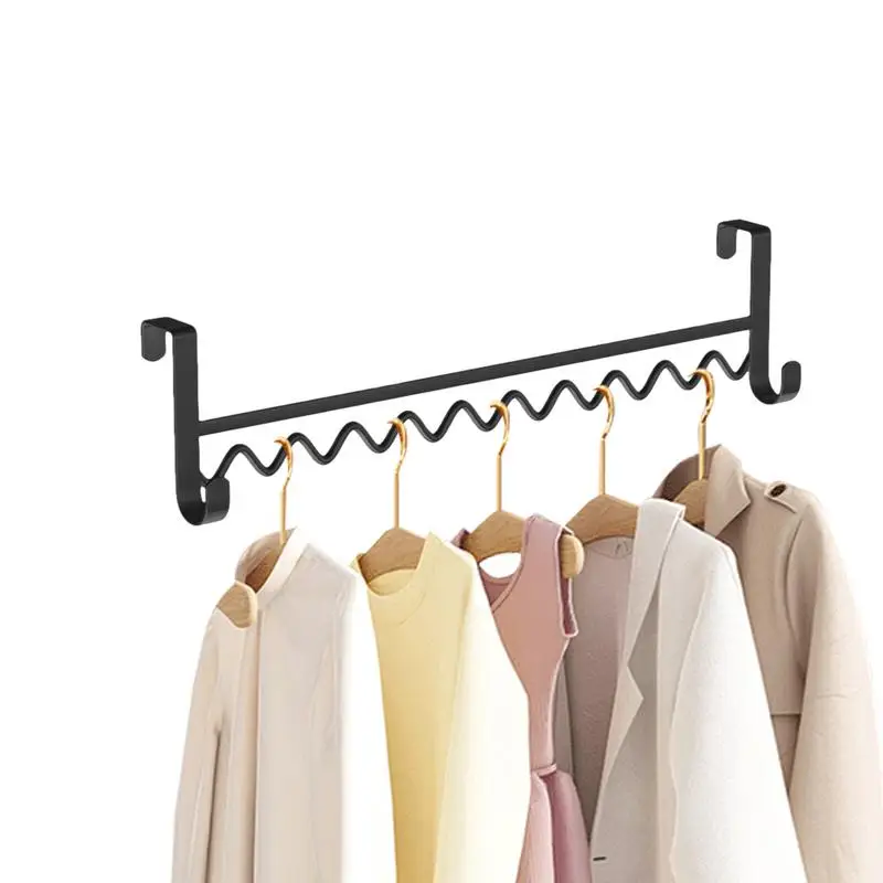 Closet Hangers Space Saver Bedside Clothes Hook Rack Metal Wave Hanger Space Saver Clothes Space Saving Organizer Dorm Bedside