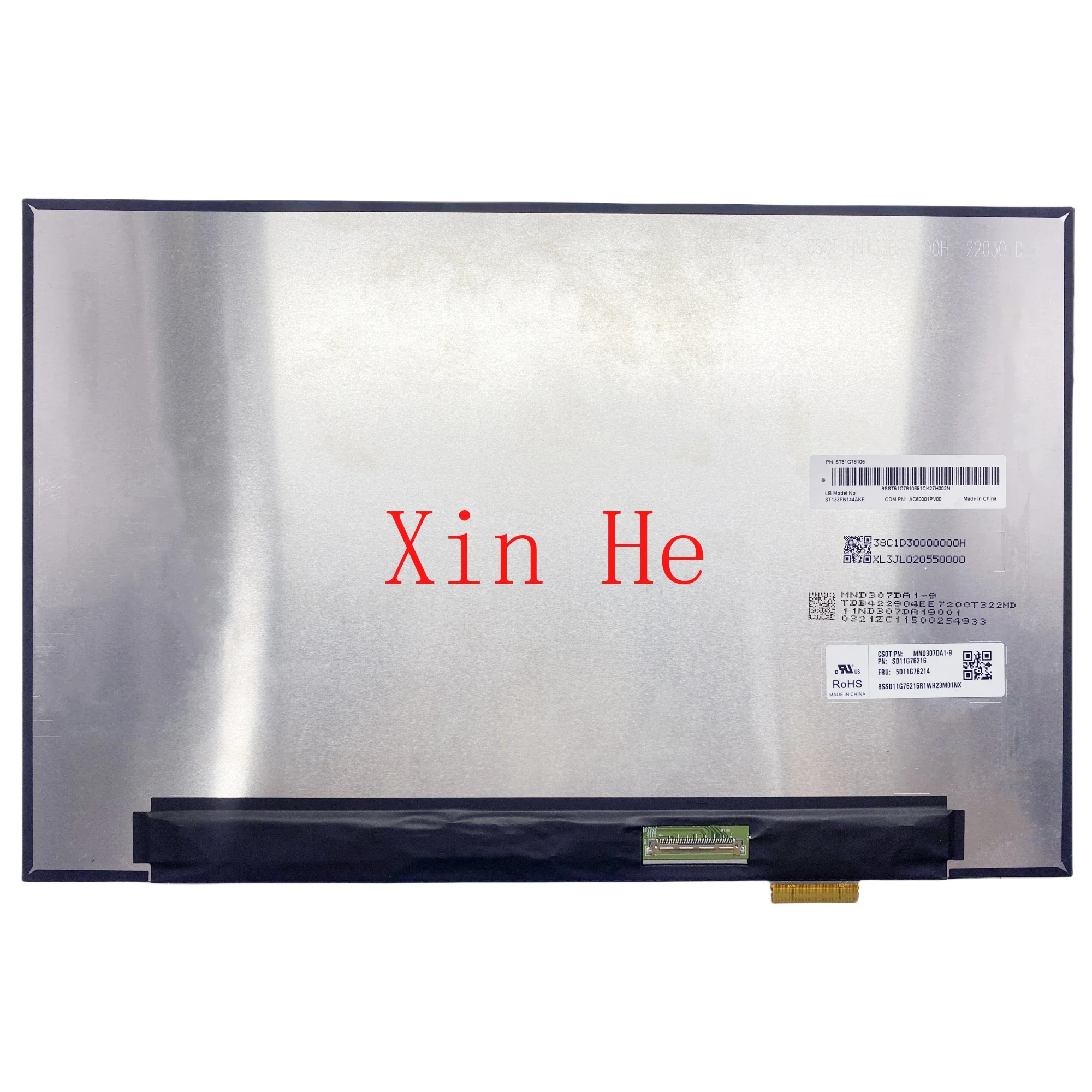 13.3'' Laptop LCD Touch Screen Digitizer Assembly For Lenovo MND307DA1-9 Fru: 5D11G76214 No-Frame 2560×1600