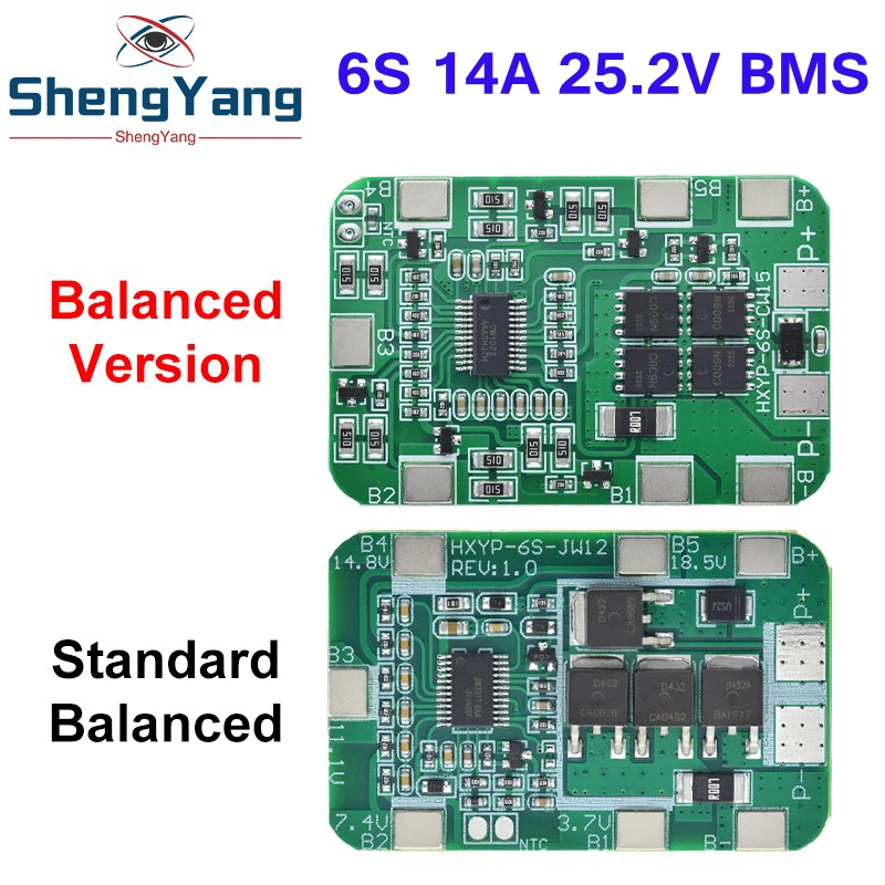 TZT 6S 22.2V 25.2V 14A 20A 18650 Li-ion Sạc Pin Lithium Ban Bảo Vệ Với Cân Bằng PCB BMS 6 Gói Tế Bào Mô Đun