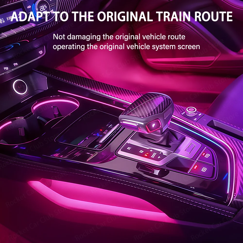 For Audi A4 A5 B9 2017-2023 Car The Central Control Panel Lights Up And Black The Storage Box LED 30-32 Color Ambient Light view 3