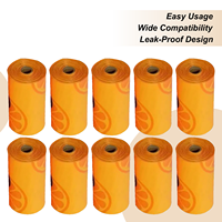 Poop Bags 7 Pieces Orange Scented Dog Waste Bags Extra Thick Leak Proof Garbage Containers Tear Resistant Pet Supplies For Small