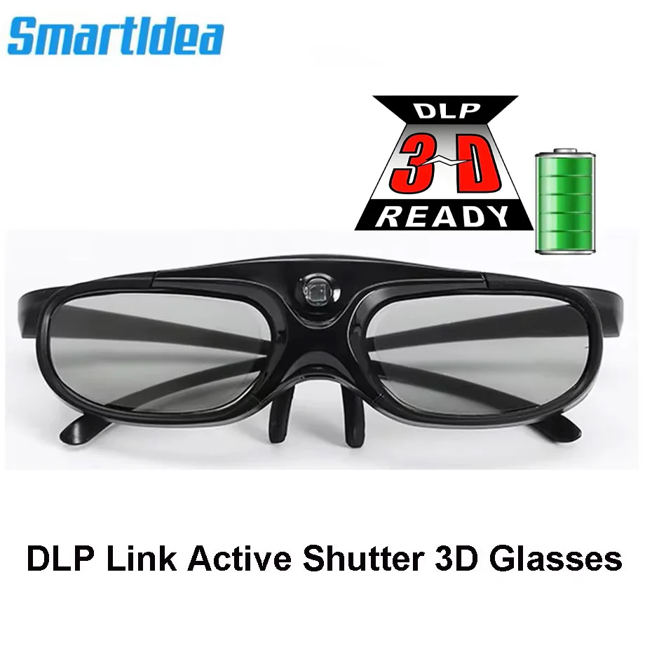 Smartldea Rechargeable DLP link active shutter 3D glasses for all dlp 3D ready projector, varied brand projector