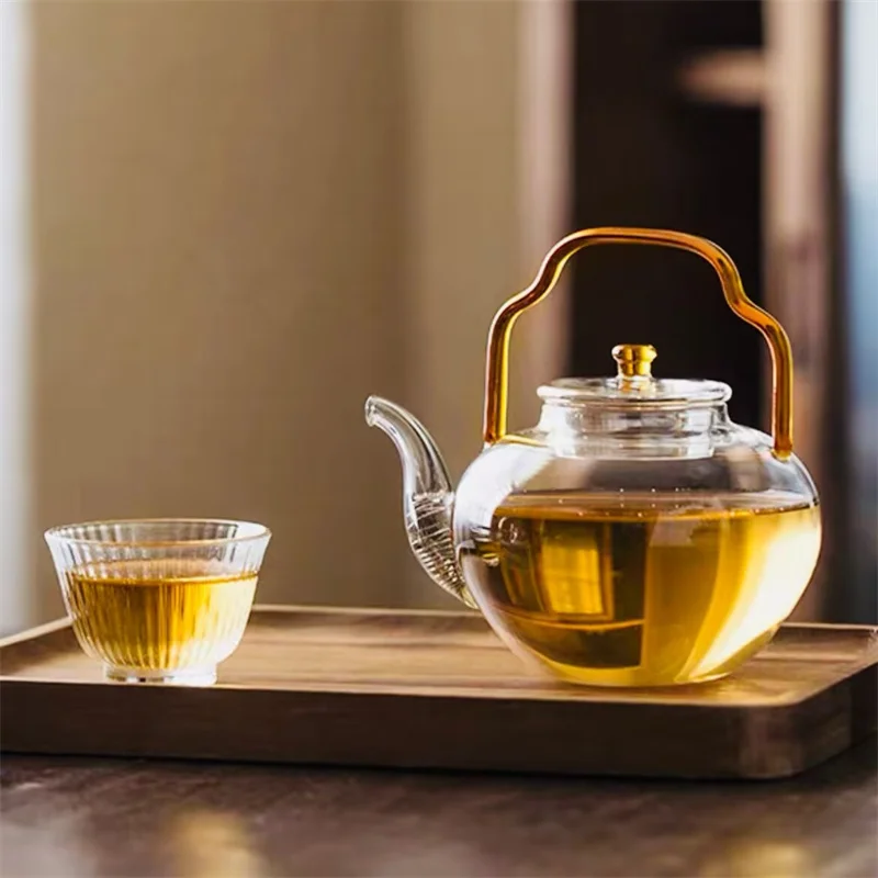 

280ml Heat resistant High Borosilicate Glass Tea Pot with Filter Household Brewing Flower Puer Glass Teapots Kung Fu Tea Set