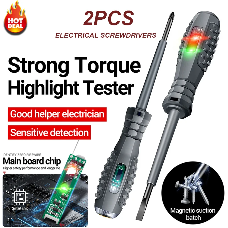 Hot Multifunctional Electricians Screwdrivers Profession Zero Line Induction Voltage Test Electrician Screwdriver Handheld Tools