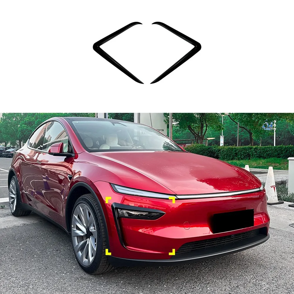 A60E-Front Fog Lamp Spoiler For Tesla Model Y Juniper 2025 Front Bumper Wind Knife Spoiler