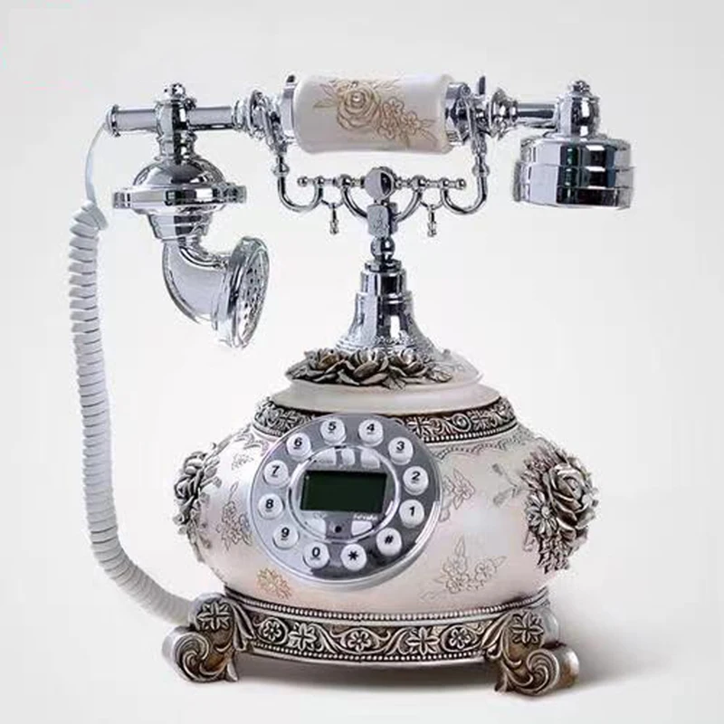 European Home Wired Retro Telephone Elegant Rose Bedroom Antique Fashion High-grade Relief Fixed Line Phone