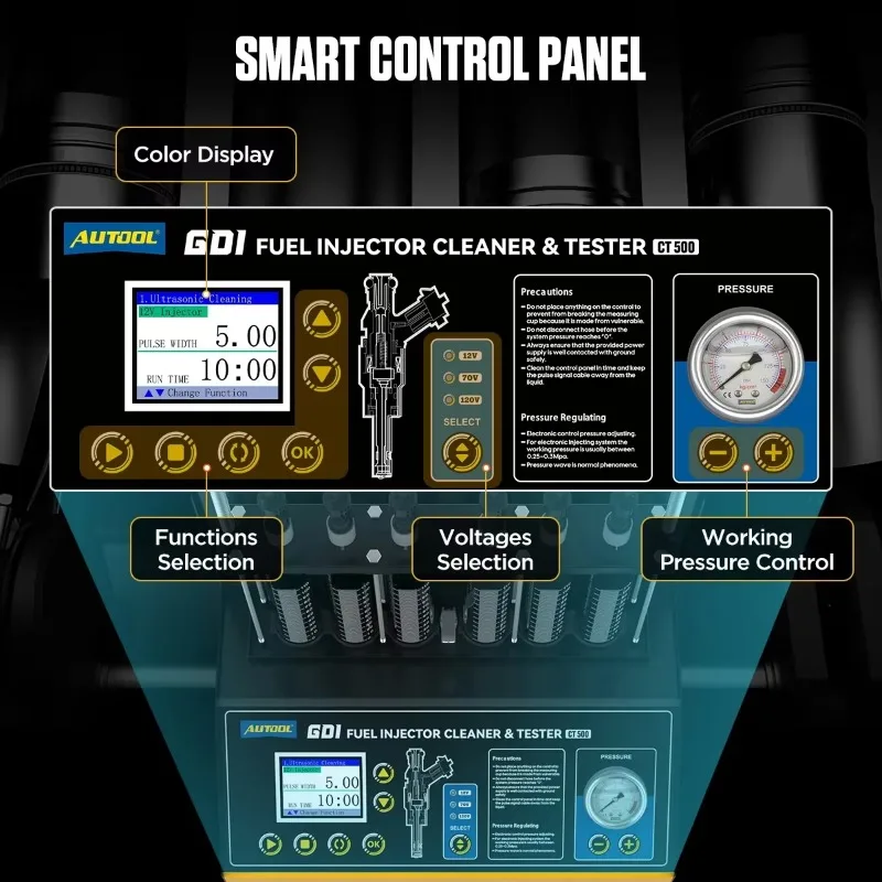 CT500 GDI EFI FEI Fuel Injector Cleaner & Tester Machine 6 Cylinders Fuel Injector Cleaner Tester for Car & Motorcycle