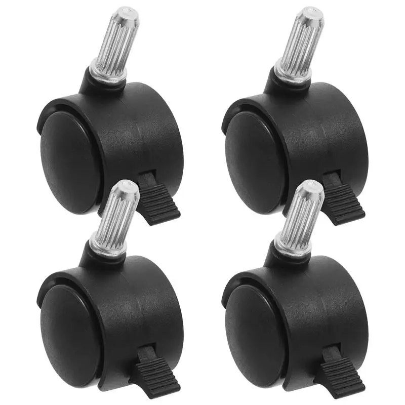 

4pcs Pu Swivel Caster Wheels With Locking Brakes Replacement Wheels For Furniture And Small Carts Heavy Duty And Quiet Casters