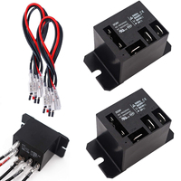 2Pcs NT90-DC12V-10X Power Relay DC12V/24V Coil, 30A SPDT(1NO 1NC) 120 VAC with Flange Mounting and Connect Terminals Wires Relay