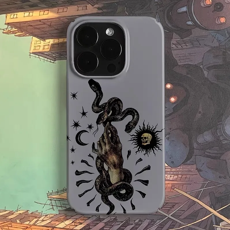 

Ins Korean Retro Snake Husband Case for IPHONE 17 16 ProMax 15 14 Plus 13 12 MINI 11 PRO 16Plus XR XS MAX Acrylic Phone Cover