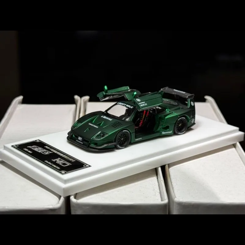 CarDemonKing 1:64 LBWK F40 نموذج سيارة محاكاة مصنوع من سبيكة البيض، لعبة هدية مهرجان الأولاد، عنصر عرض قابل للجمع للبالغين.