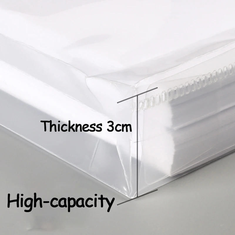 30pcs/lot Transparent Envelope Storage Bag Thicken A4 Large Capacity File Bag Tied Buckle Durable Contract Office Stationery